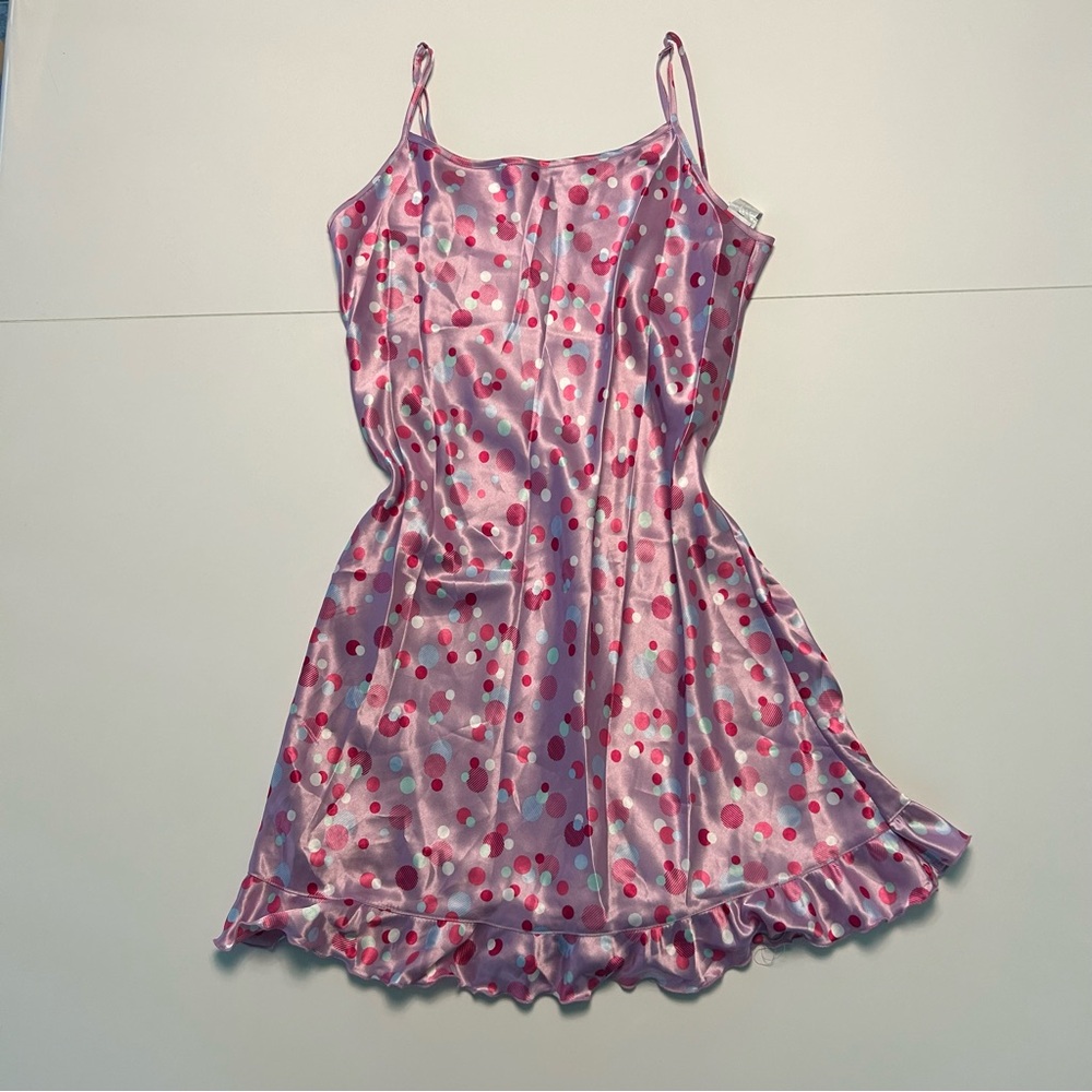 Pink Polka Dot Slip On Dress